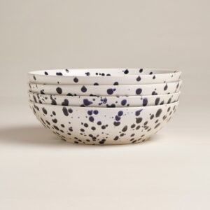 Glossy Speckled Ceramic Pasta Bowls