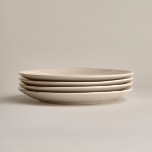 Glossy Dune Ceramic Salad Plates