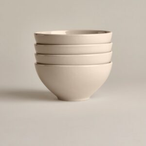 Glossy Dune Ceramic Cereal Bowls