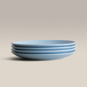 Lagoon Blue Ceramic Coupe Salad Plates